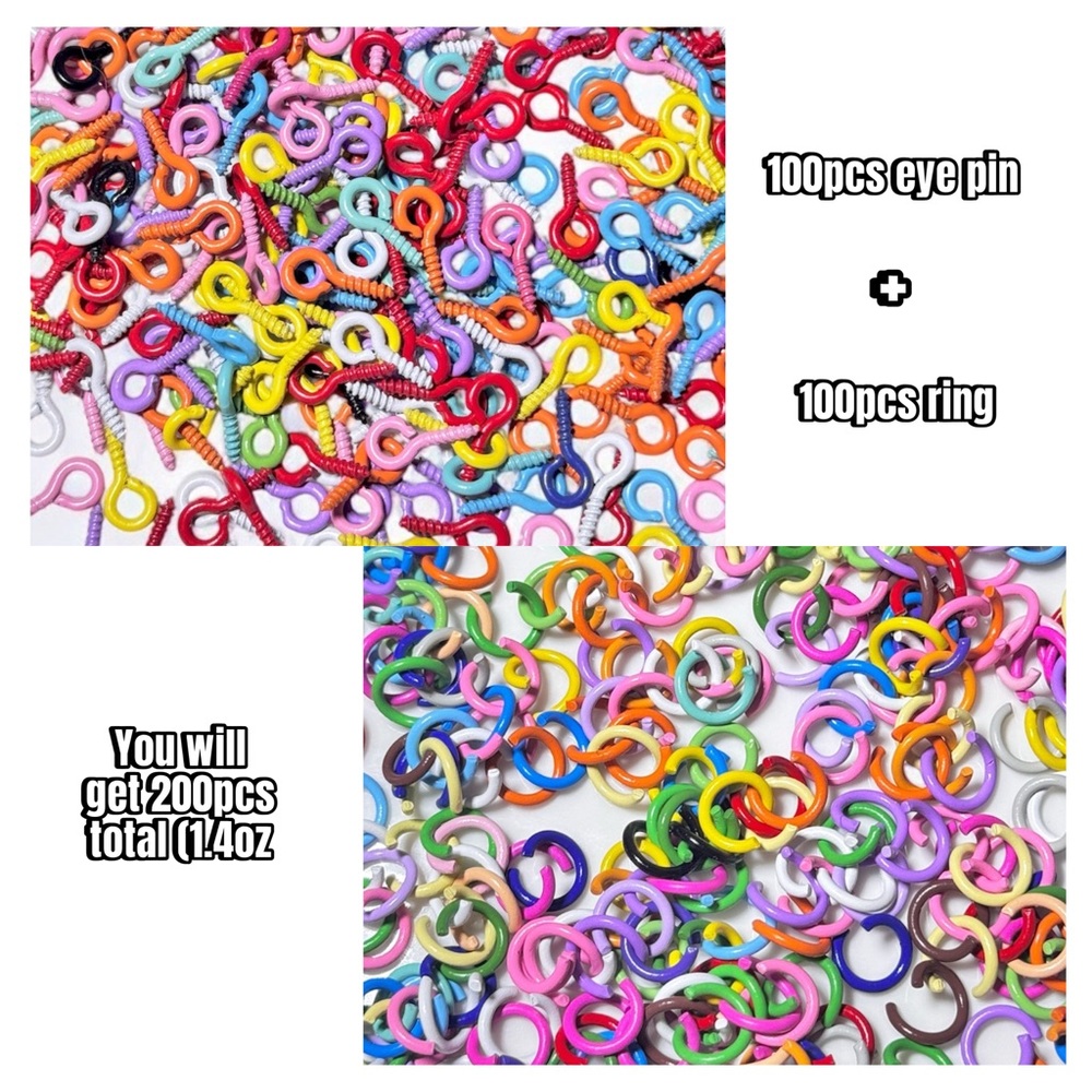 Colorful Eye Pins and Rings Set